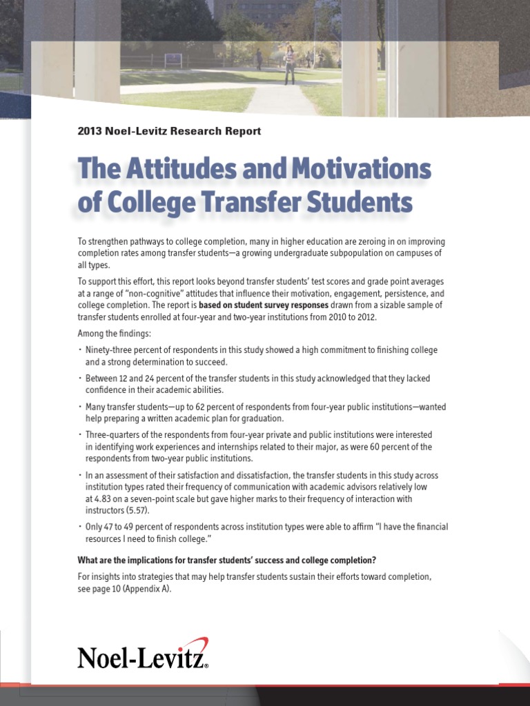 2013 Transfer Student Attitudes Report | PDF | Race And Ethnicity In ...