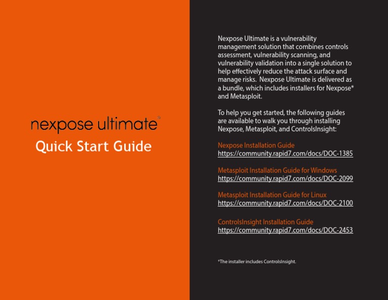 Nexpose Ultimate Quick Start Guide | PDF | Computers