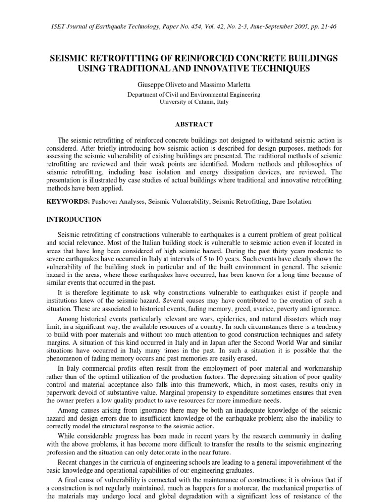 Seismic Retrofitting Techniques Overview | PDF | Earthquake Engineering ...
