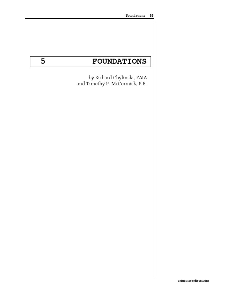 5 Foundations by Richard Chylinski, Faia and Timothy P. Mccormick, P.E