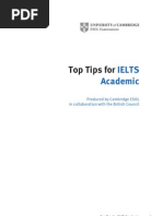 Download Top Tips for IELTS Academic produced by Cambridge ESOL in collaboration with the British Council by University of Cambridge ESOL Examinations SN26412851 doc pdf
