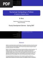 Numerical Computing in Python: A Guide For Matlab Users