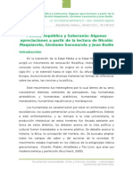 Pueblo, Republica y Soberania Algunas Apreciaciones a Partir de La Lectura de Nicolas Maquiavelo, Girolamo Savonarola y Jean Bodin