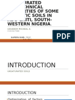 Assessment of Unsaturated Geotechnical Properties of Tropical Soil in Southwestern Nigeria