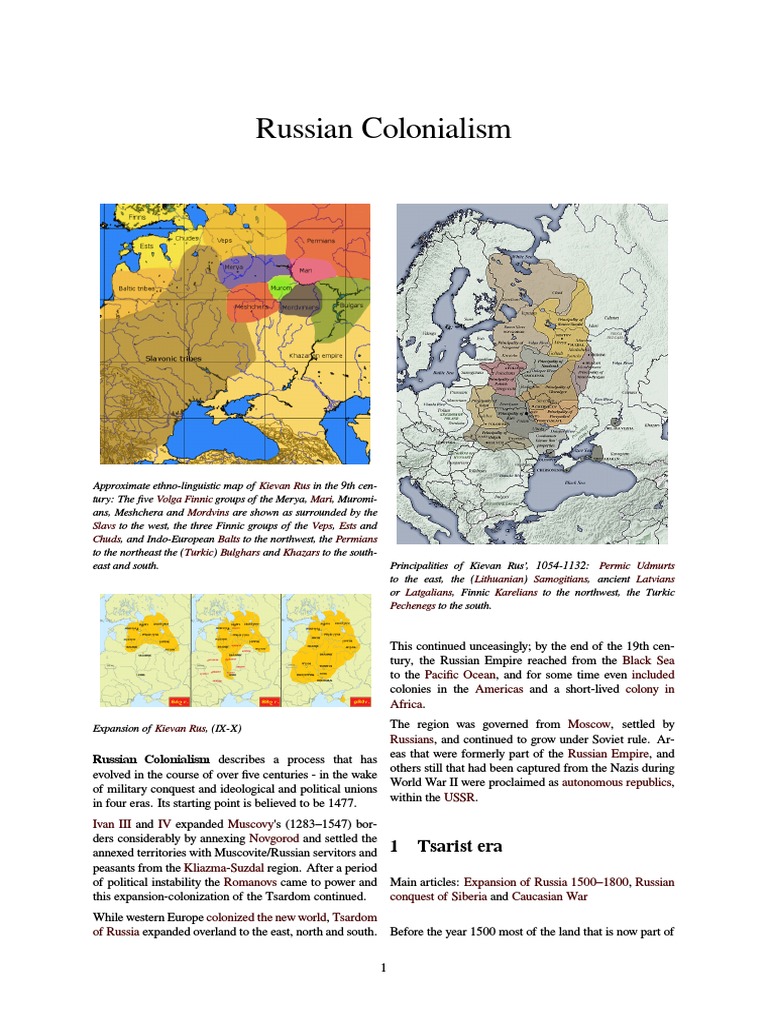 Russian Colonialism Russia International Politics - 