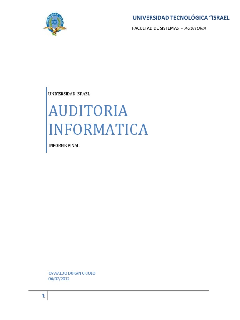 Auditoria de Sistemas Informaticos | PDF | Hardware de la computadora ...
