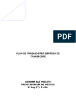 Plan de Trabajo para Empresa de Transporte