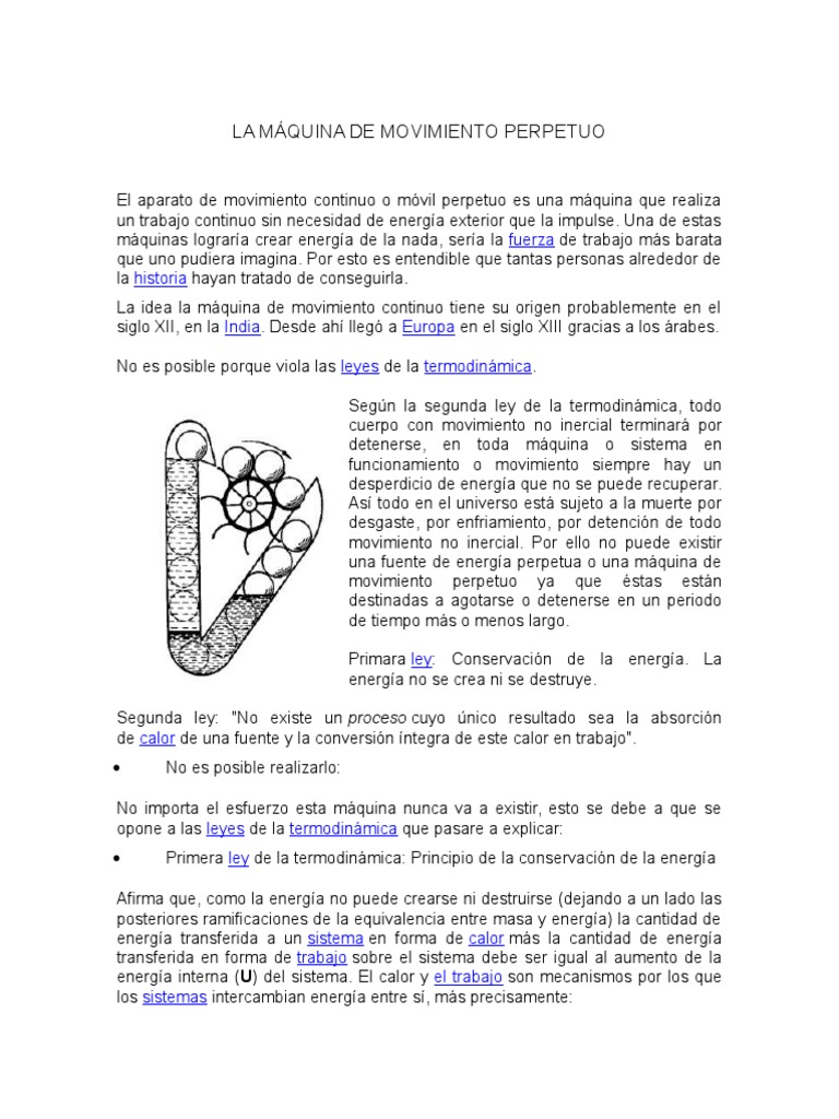 Existe el movimiento perpetuo? 