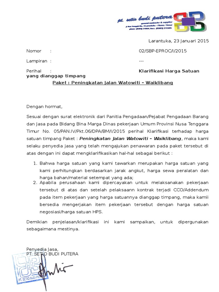 Dapatkan 11+ Contoh Surat Klarifikasi 