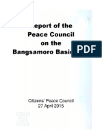 Report of The Peace Council On The Bangsamoro Basic Law - May 5, 2015