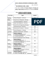 MBA Time Table 2015