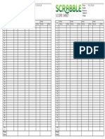 Scrabble Score Sheet