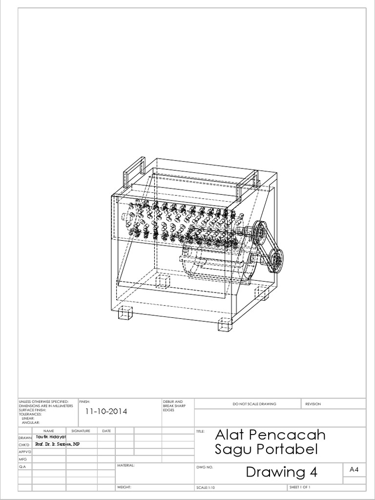 Portable Sago Chopper Design Drawing | PDF | Art