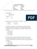 Soal UAS Matematika Kelas 8 SMP Kur. 2013