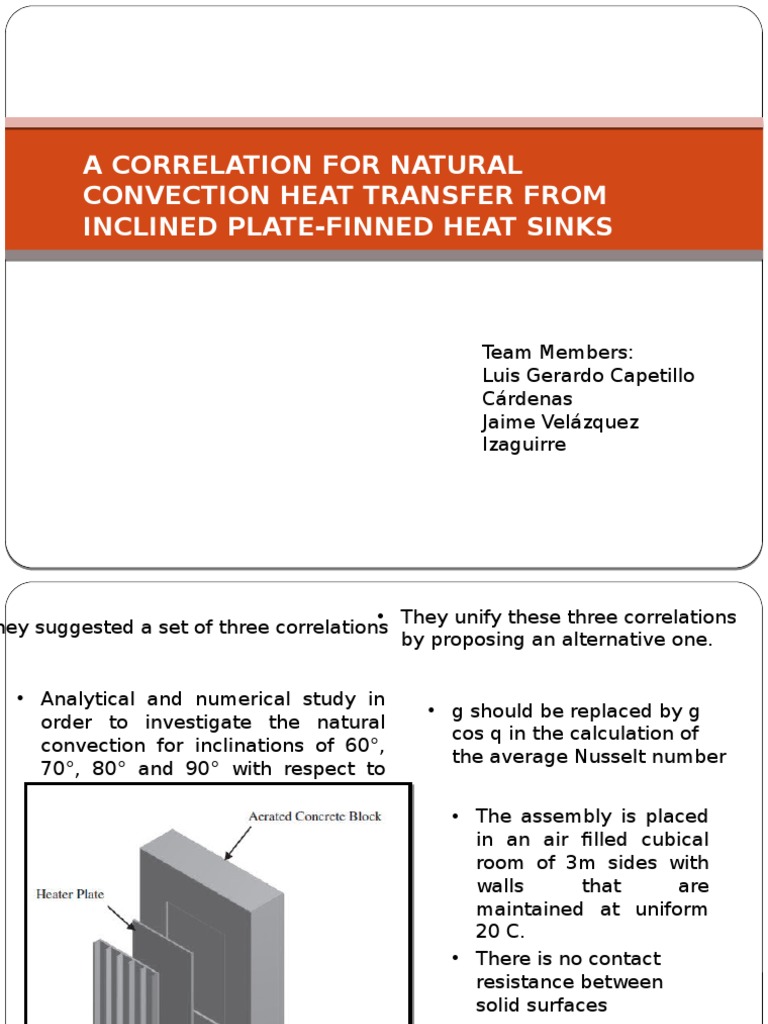 Natural Convection in Inclined Heat Sinks | PDF | Convection | Heat ...