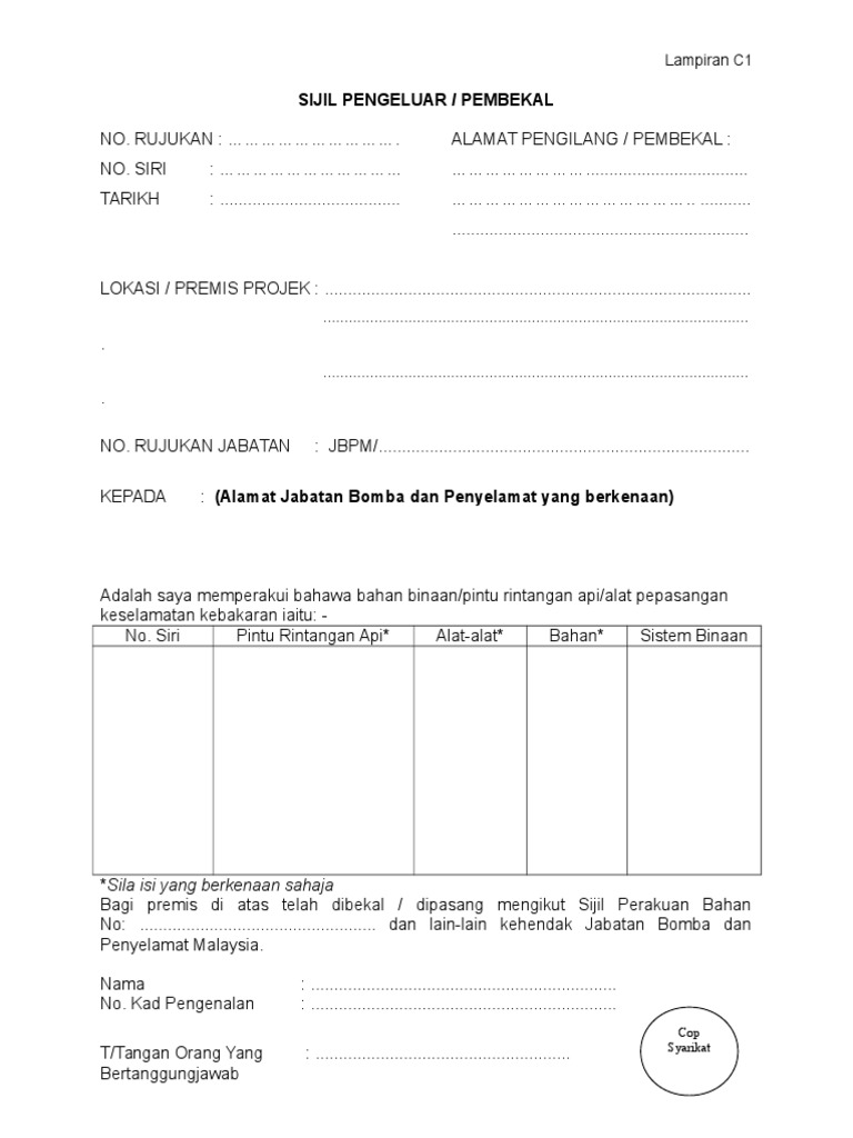 04-Borang Lampiran C1, C2 & C3 | PDF