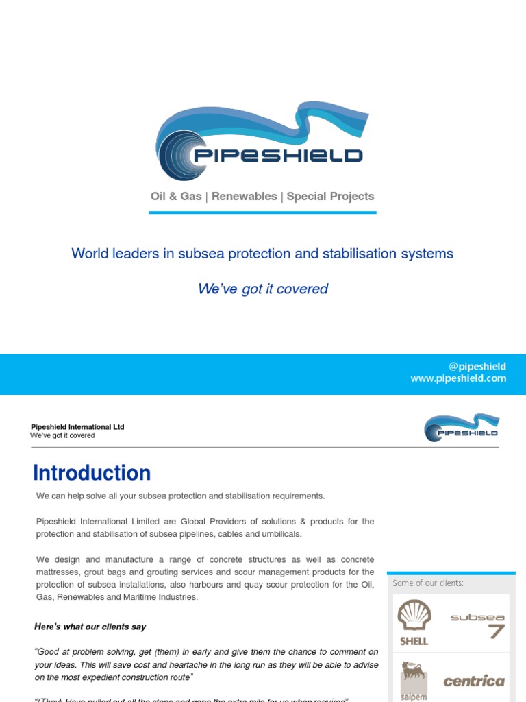Subsea Pipeline Protection Solutions | PDF | Subsea (Technology ...