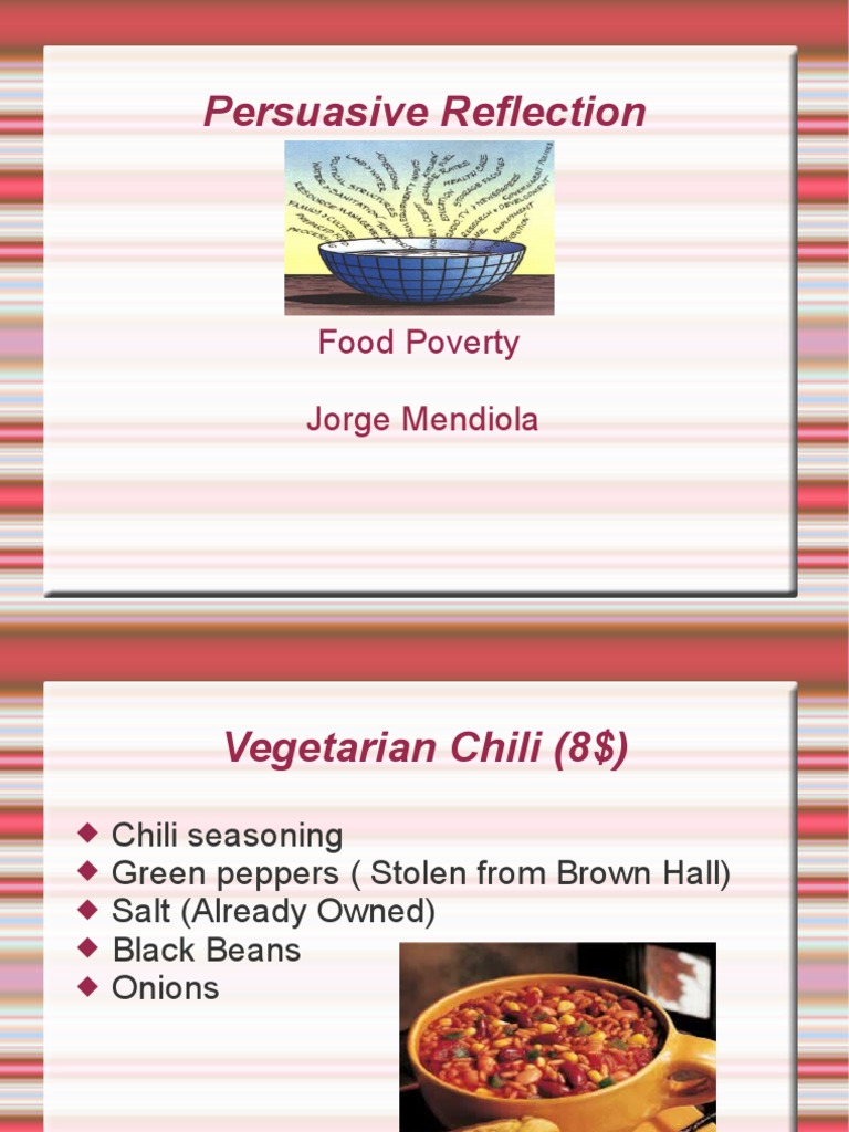 Persuasive Reflection: Food Poverty Jorge Mendiola | PDF | Social Science