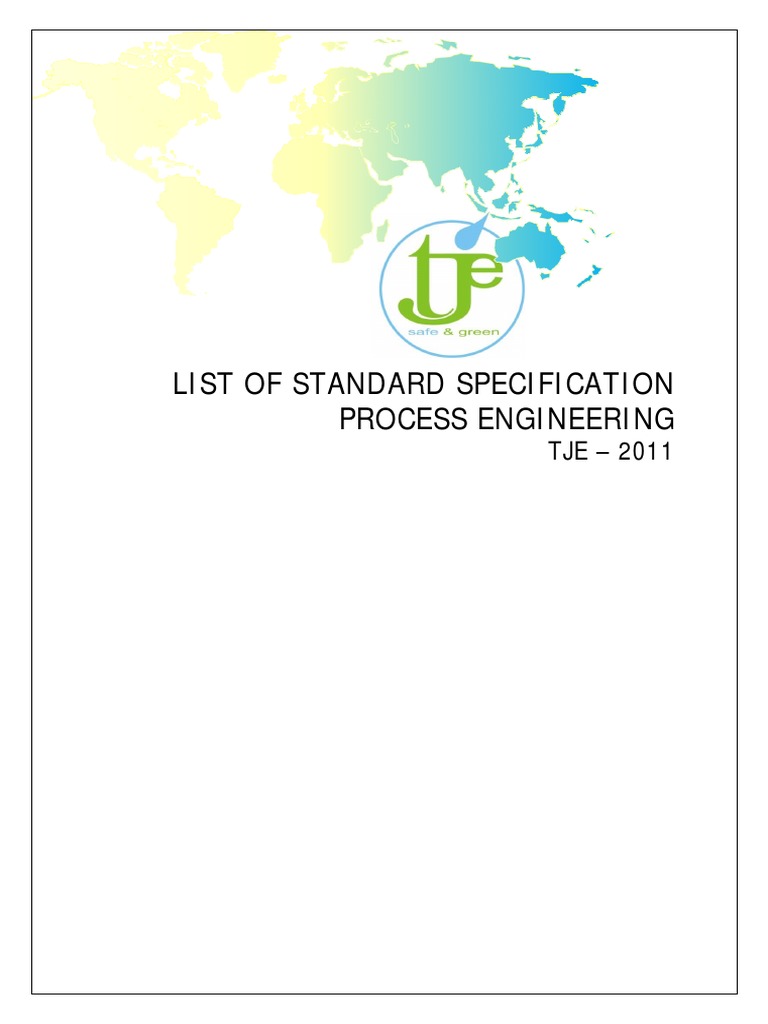 Standard Specifications for Process Engineering | PDF | Phases Of ...