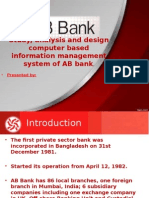 Study, Analysis and Design Computer Based Information Management System of AB Bank