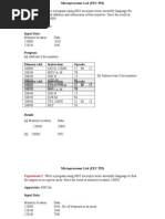 Microprocessor (PRACTICAL FILE)