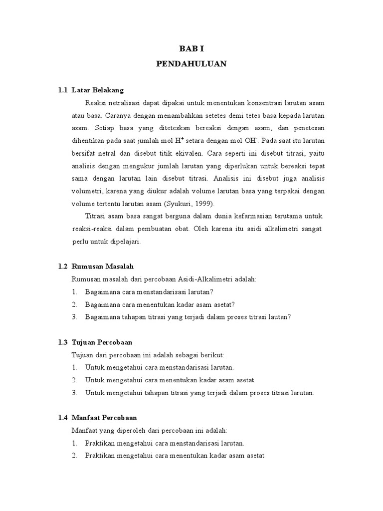 Laporan Asidi Alkalimetri