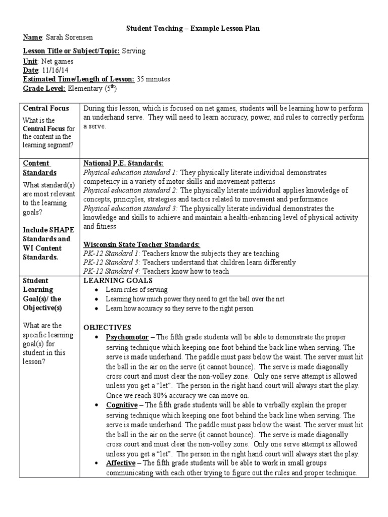 pickleball lesson 4 Physical Education Educational Psychology