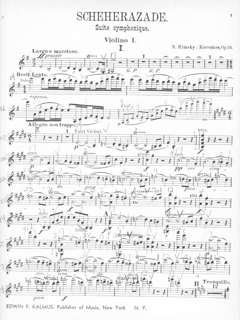 Scheherazade Violin I, with Bowings Poetics Musical Forms