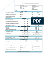 Bank Account Camparison Worksheet - Checking