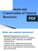 Management and Conservation of Natural Resources