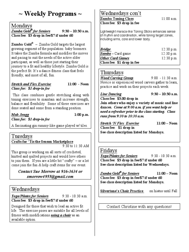 Weekly Programs | PDF | Language Arts & Discipline | Home & Garden