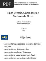 8 - Tipos Literais Operadores e Controle de Fluxo