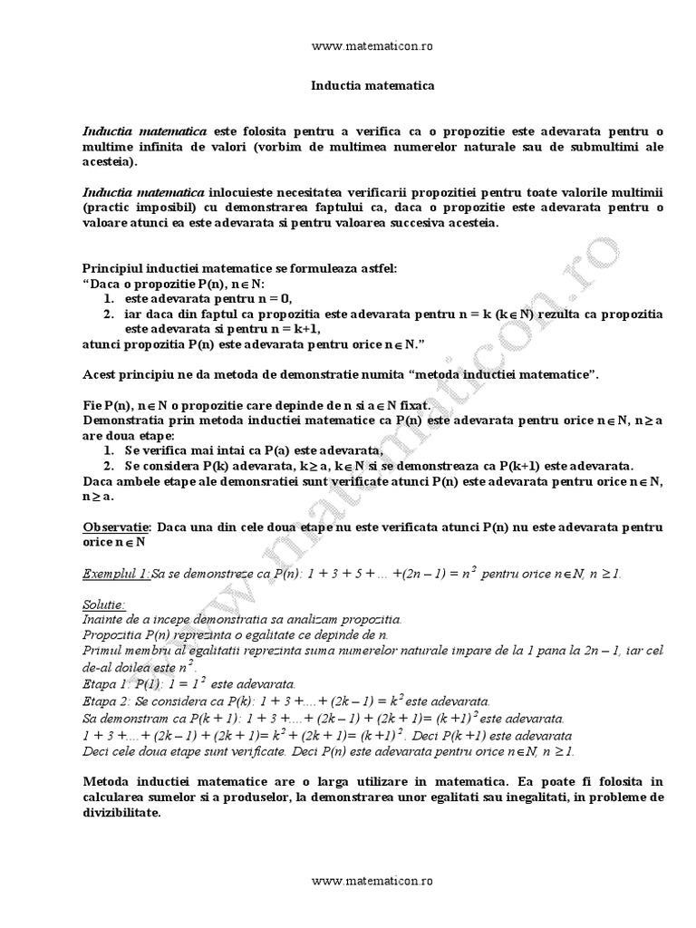 Inductia Matematica | PDF