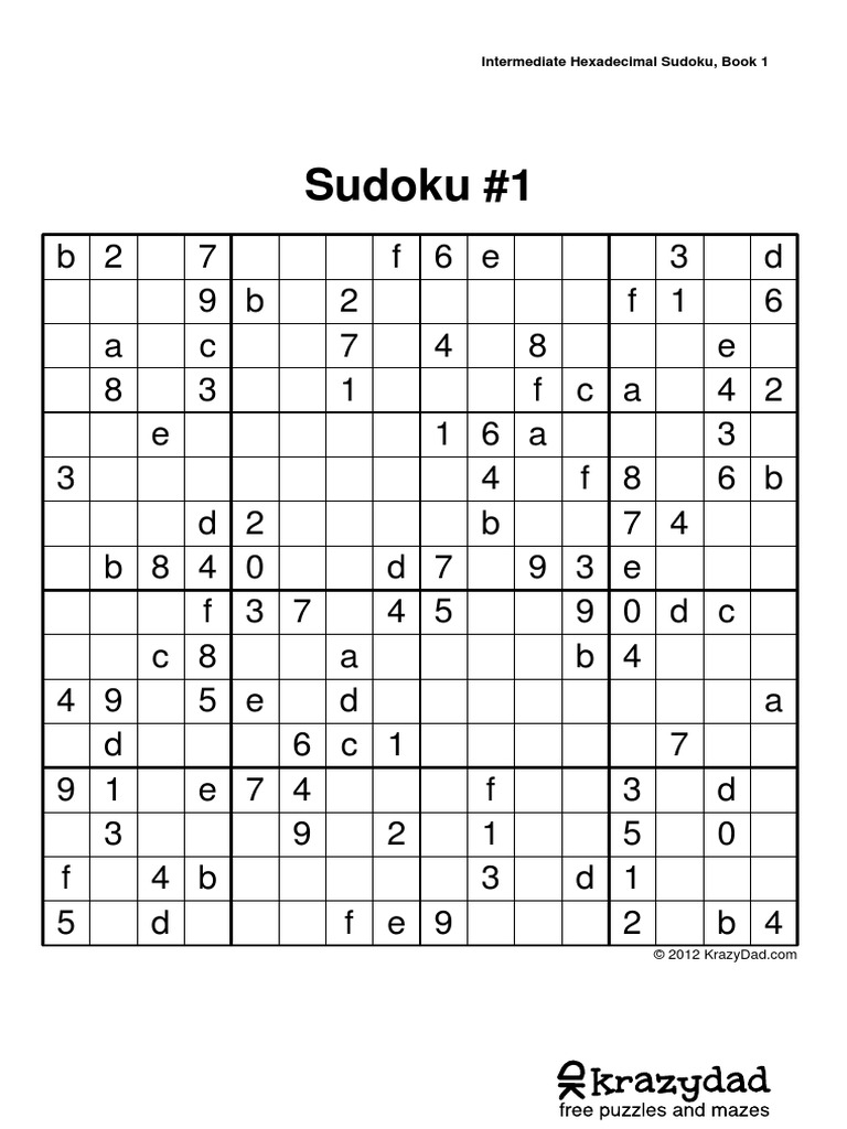 Hex Sudoku by Krazydad PDF Lexicology Recreational Mathematics