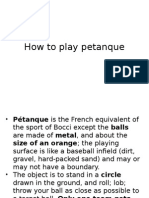 How To Play Petanque