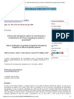 Agricultura Técnica en México - Efecto Del Nitrógeno Sobre El Crecimiento y Rendimiento de Fresa Regada Por Goteo y Gravedad