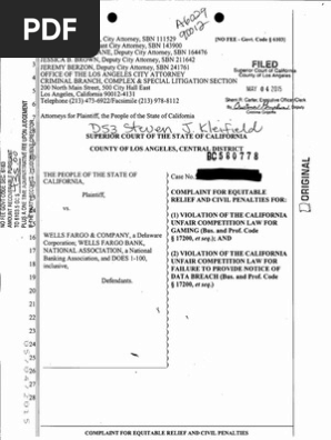 State of California v. Wells Fargo
