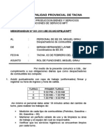 Memorandum Obligaciones Del Personal Del Grifo Miguel Grau