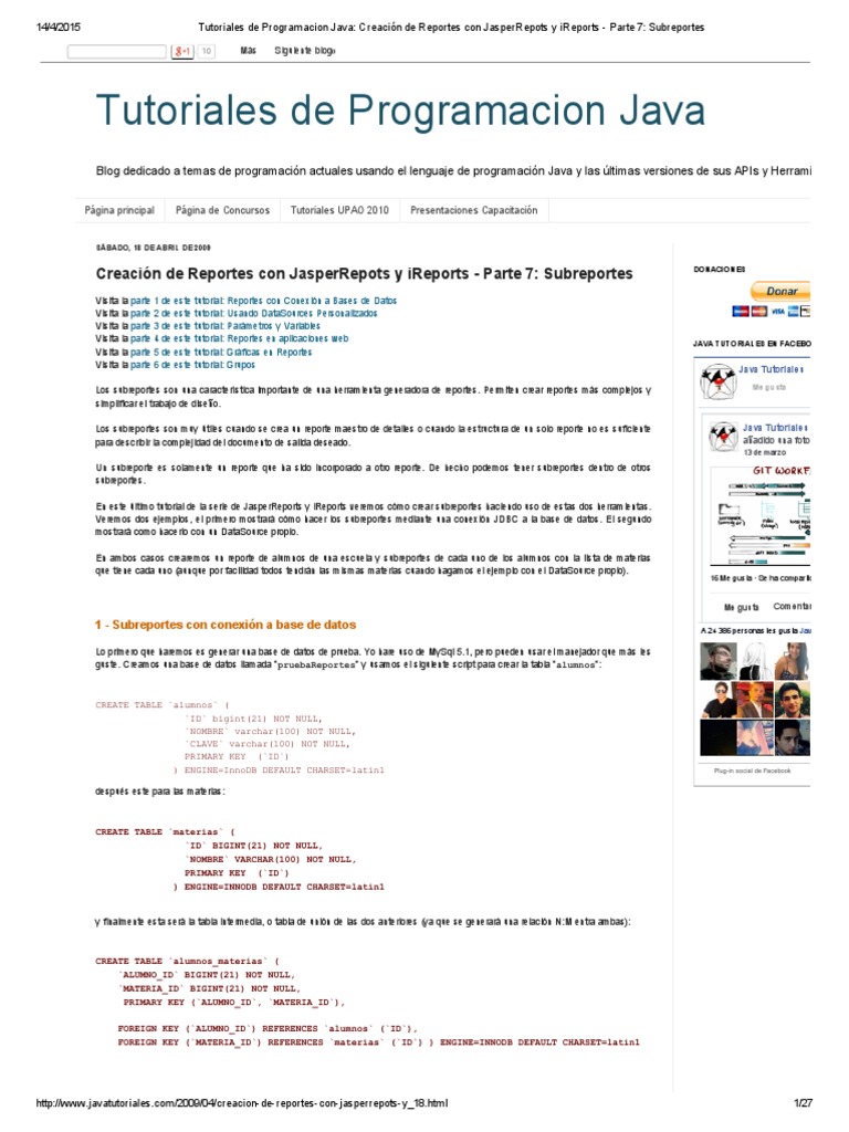 Tutoriales de Programacion Java - Creación de Reportes Con JasperRepots ...