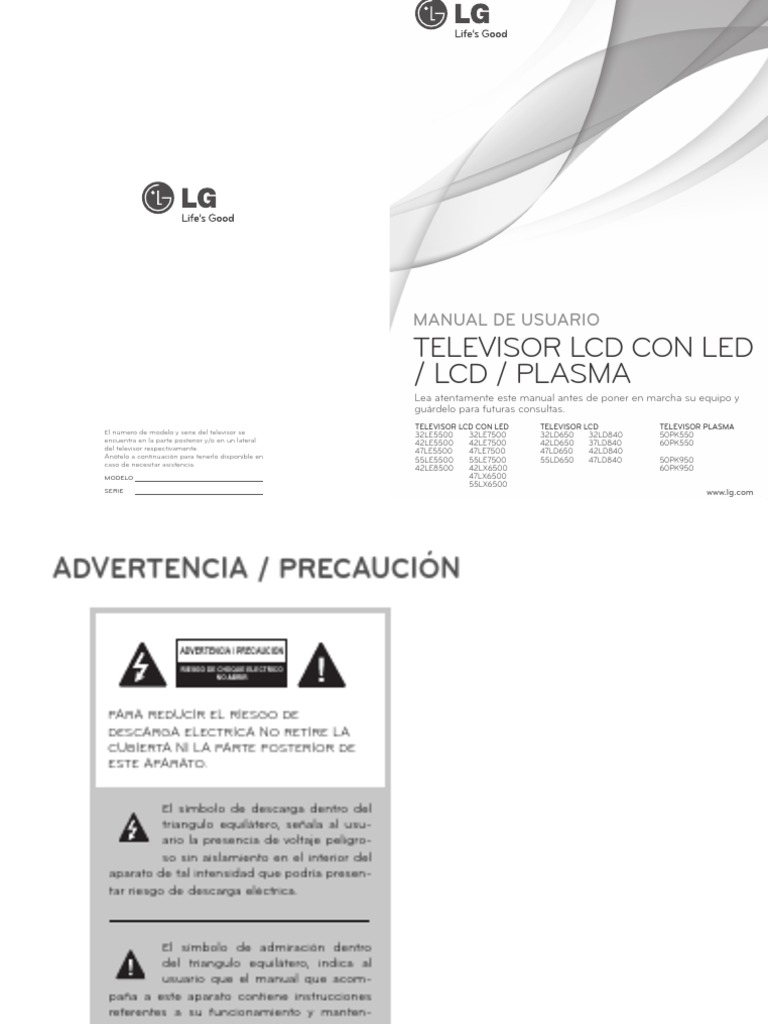 Manual TV LG | Hdmi | Televisión