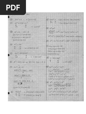 Ejc 106 Miscelanea Factorizacion Algebra Ensenanza De Matematica Science