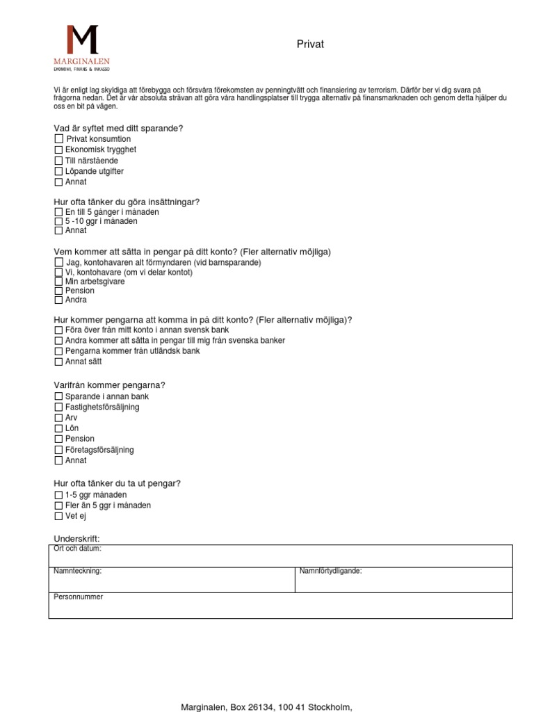 Marginalen inkasso privat