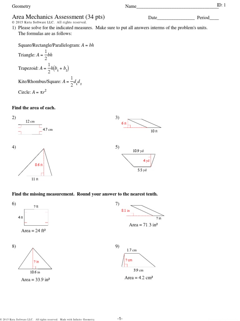 Areamechanicstest | PDF | Teaching Methods & Materials | Science ...