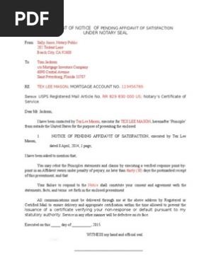 Mortgage Satisfaction Procedure 8 April 2015