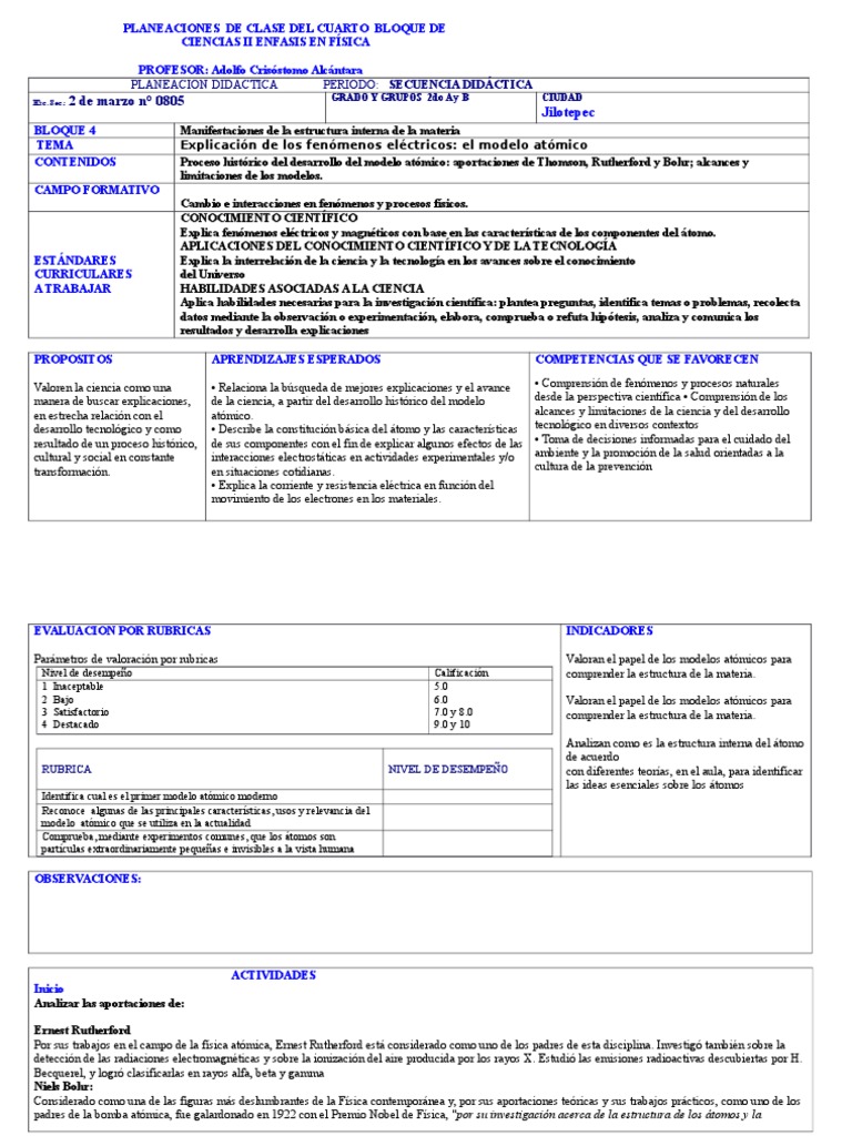 Planeaciones De Fisica Bloque 4