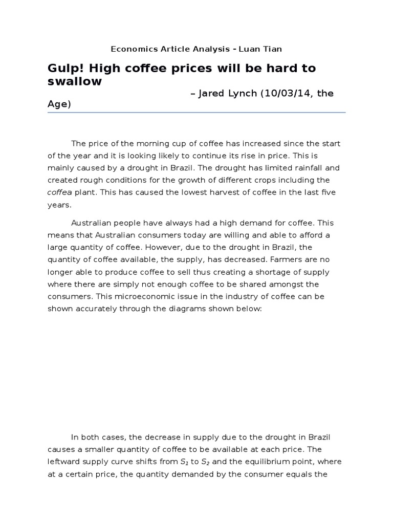 supply-demand shift in coffee market