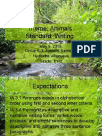 Theme: Animals Standard: Writing: May 5, 2015. Group K-3: Aracelis Santaliz, Nydivette Villanueva Grade: Third