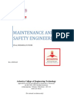 Maintenance and Safety Engineering