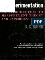 Experimentation An Introduction to Measurement Theory and Experiment Design DC Baird