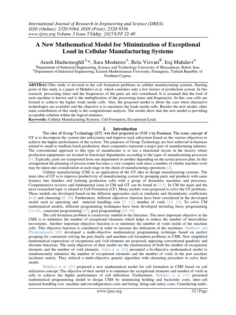 A New Mathematical Model For Minimization of Exceptional Load in ...